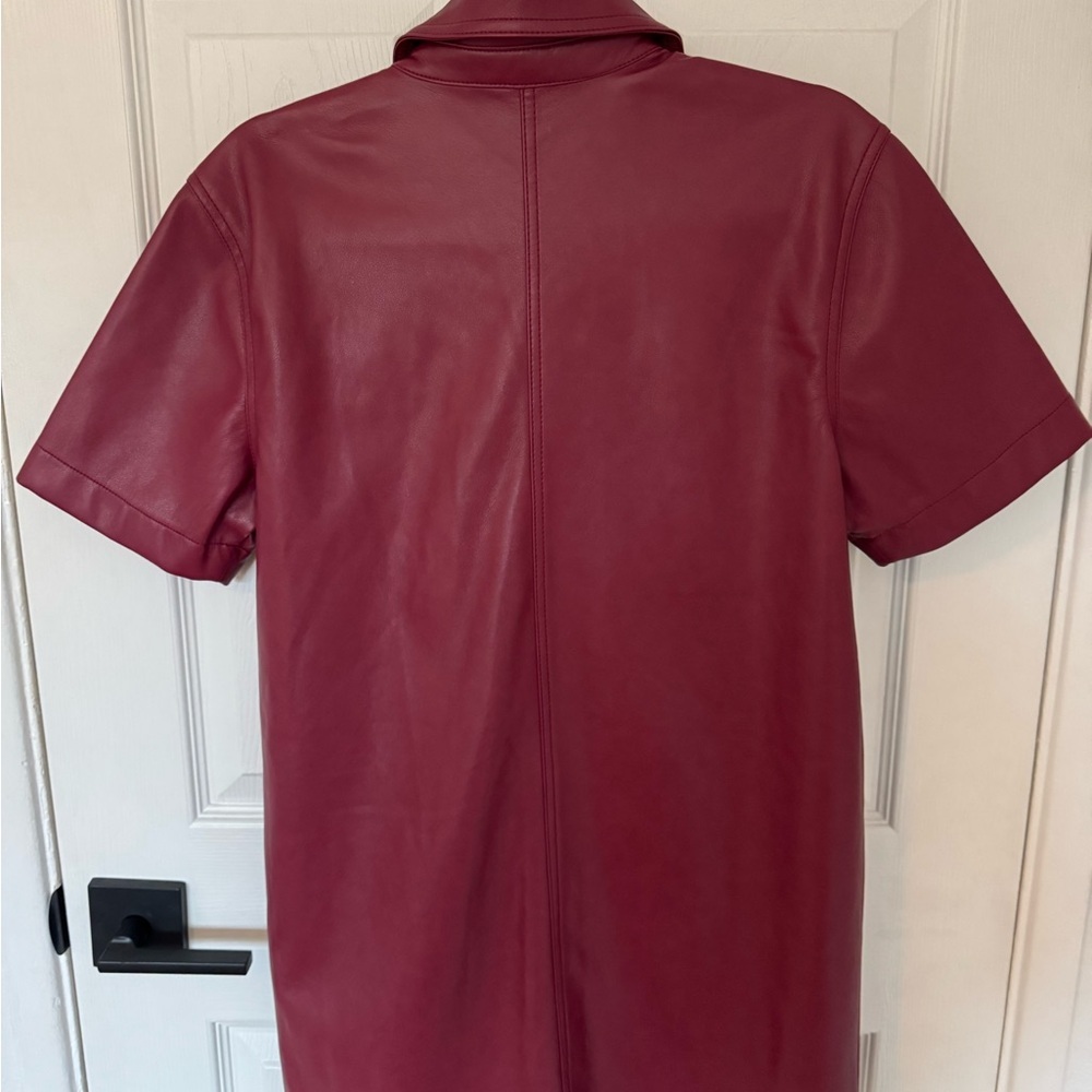 Avec Les Filles burgundy button down vegan leather dress size S - Picture 5 of 9